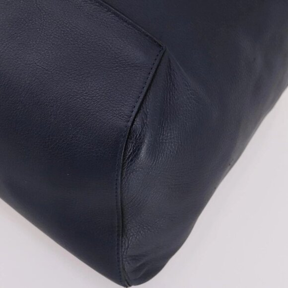 LOEWE Anagram Anton Backpack Leather Navy Silver Auth bs28942 - Picture 4 of 16